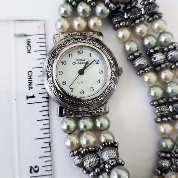 Boca Classics Vintage Beaded Wrist Watch 6.5"-7" - Picture 7 of 7